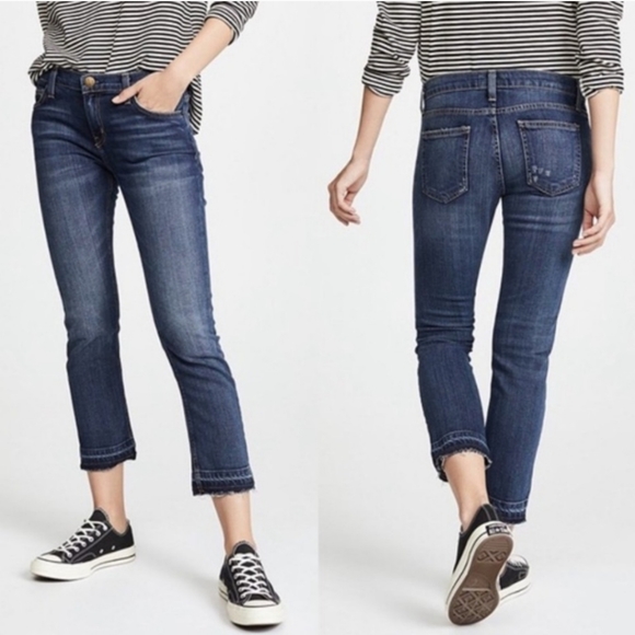 Current/Elliott Denim - Current Elliott Cropped Straight Court Coupe Droite Jeans
